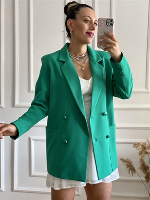 Yeşil Spor Blazer Ceket